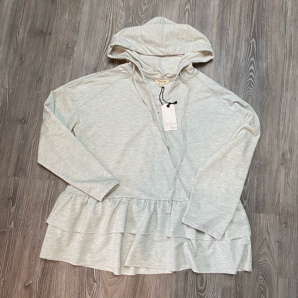 Cotton Bleu grey hoodie size small